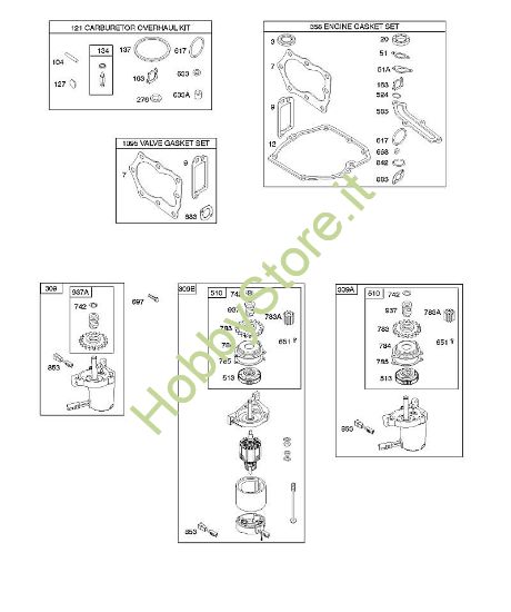 F - Avviamento elettrico, kit guarnizioni B&S - 12 €¦ 126T02-0281-B1 brand Stihl